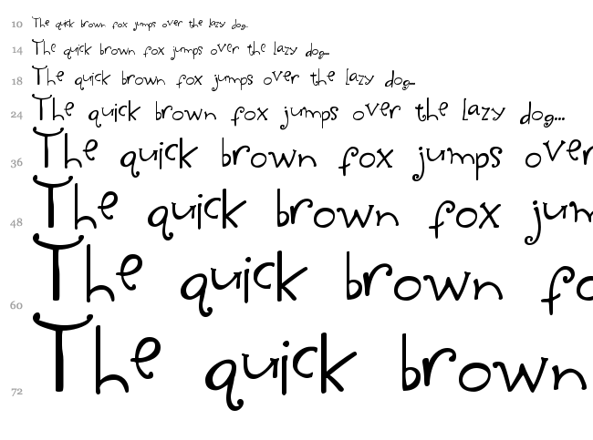 Yippy Skippy font waterfall